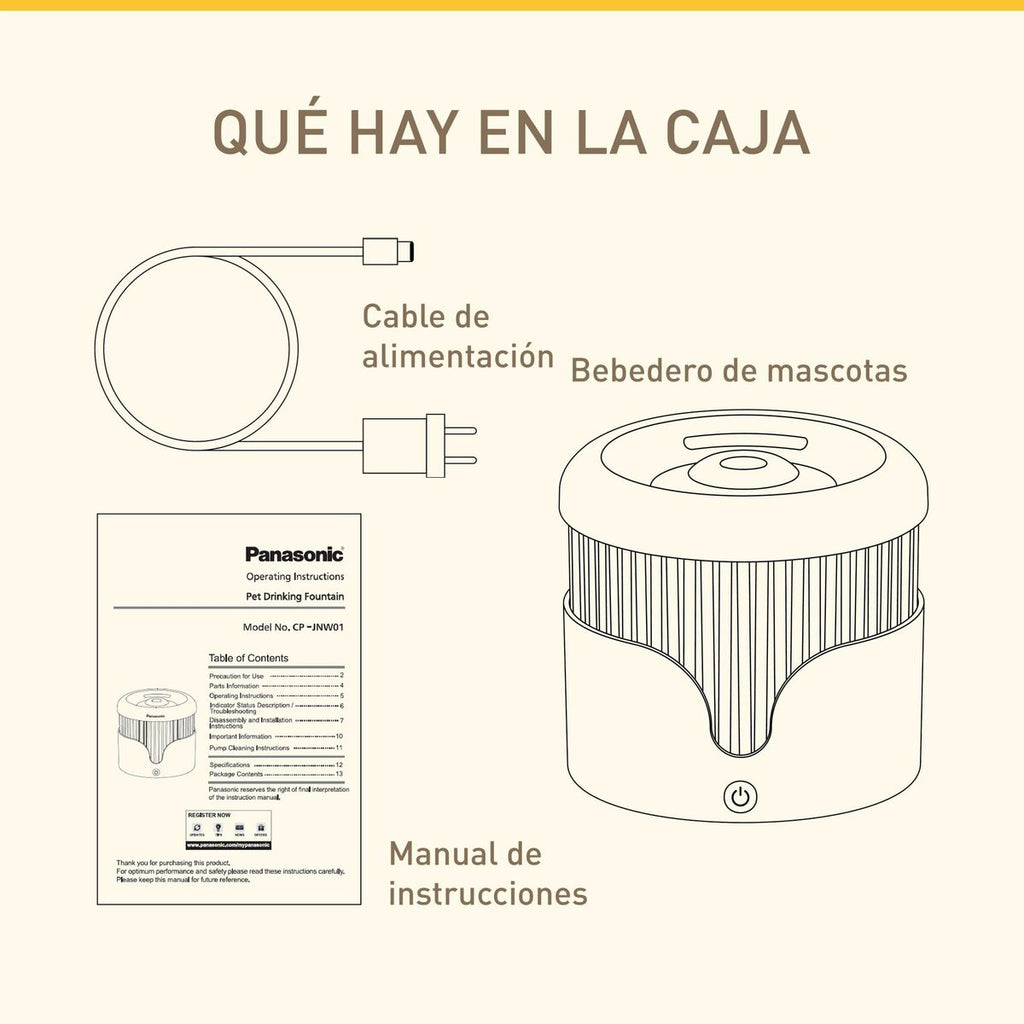 Pet Water Fountain Panasonic CP-JNW01CW-2