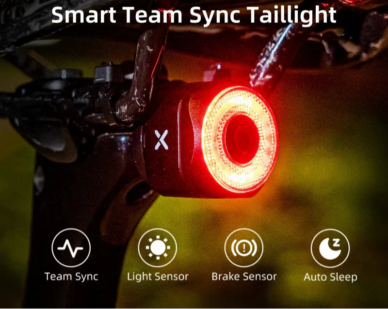 Tail Light Auto Brake Sensing Bicycle Rear Light Black-1