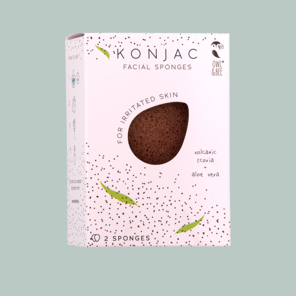 Natural Konjac facial sponges - For irritated skin - Vegan (2 sponges in 1 box)-0