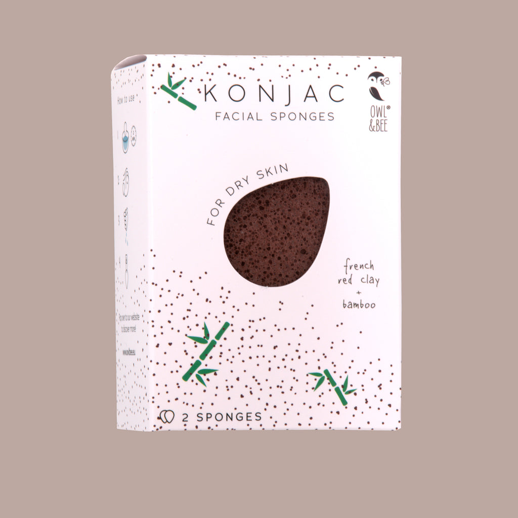 Natural Konjac facial sponges - For dry skin - Vegan (2 sponges in 1 box)-0