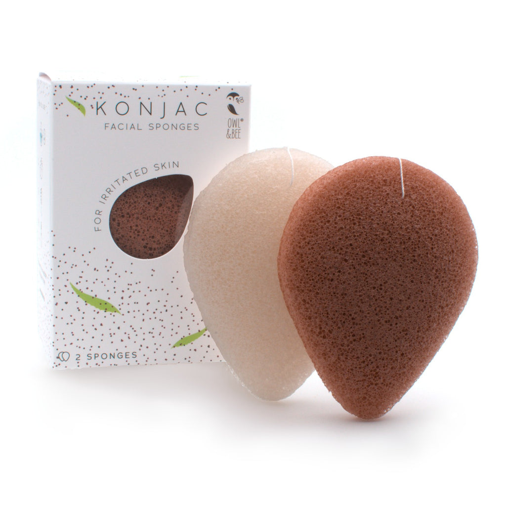 Natural Konjac facial sponges - For irritated skin - Vegan (2 sponges in 1 box)-1