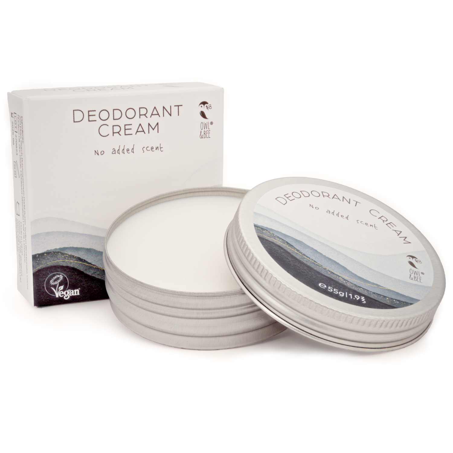 Deodorant cream in tin - No alcohol and aluminium - No added scent - Vegan-0